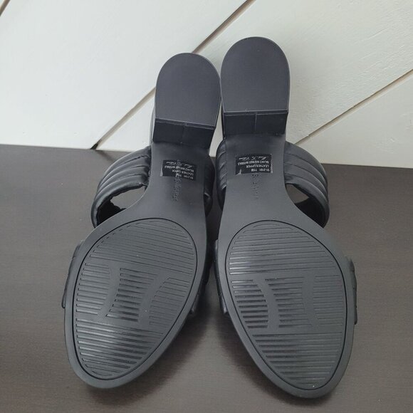 NEW Bella-Vita Georgette Womens 11M Black Leather Slide Sandals 4PT - Picture 8 of 9